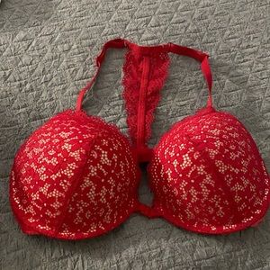Xhilaration sexy red racer back front clasp bra